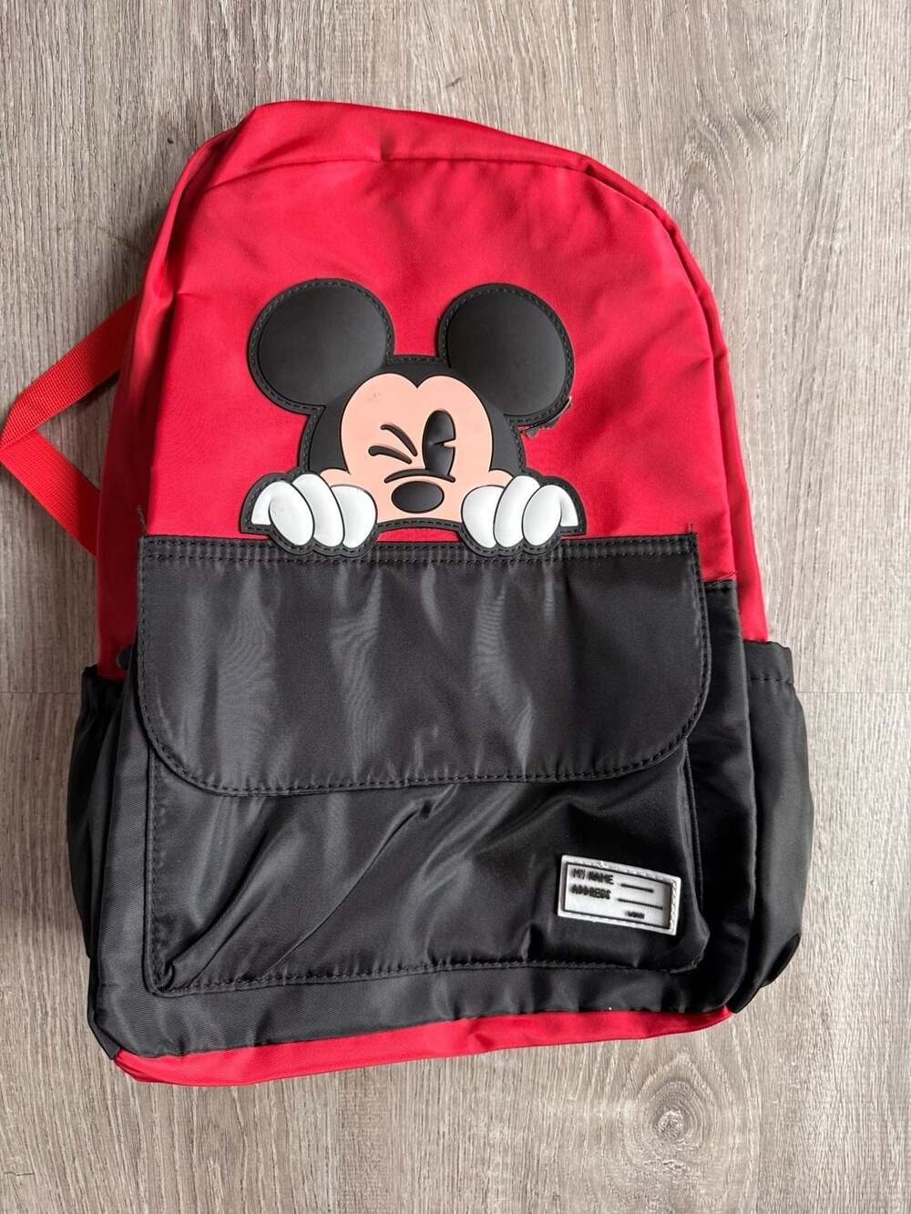 Mickey Mouse Character Face Red and Black Backpack
